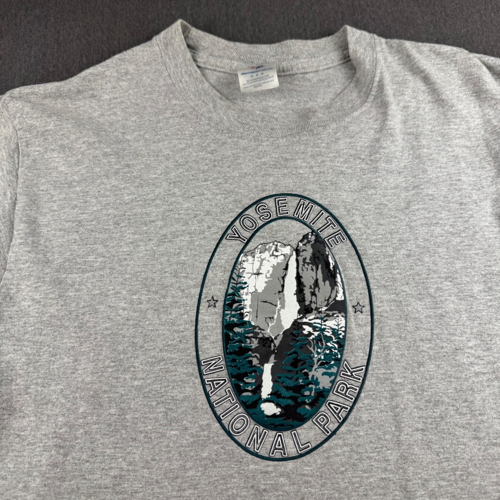 Jerzees Yosemite National Park Graphic T-Shirt Mens Medium Grey Heather Tee